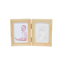 Load image into Gallery viewer, Folding DIY Hand Foot Print Pictures Display Souvenirs Commemorate Kids Growing Memory Baby Shower Gift Wood Photo Frame
