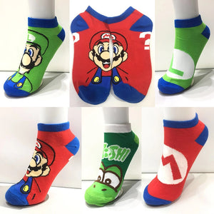 Anime Cartoon Short Socks Super Mary Mario Bros Cosplay Gift Colorful Stockings  Casual Dress Socks